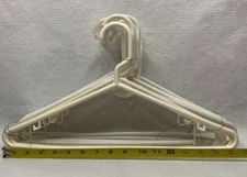 Clothes Hangers Plastic Lot of 12 White