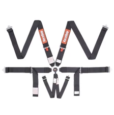 RaceQuip Camlock 6 Point Harness Set Black 3 in. Lap and Shoulder - 2 in. Sub