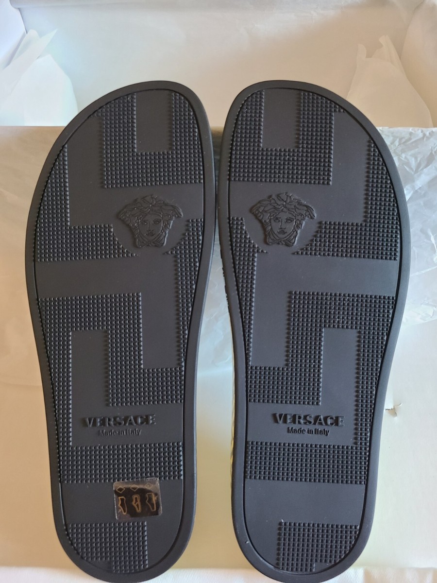 Versace Greca Monogram Flap Sandals Multicolor NWT Size 9 | eBay