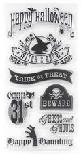 RARE Recollections Cling Stamps HALLOWEEN Words Phrases Saying Rubber Stamps