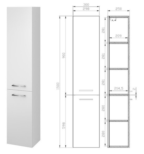 Set Badmöbel Waschbecken 50 60 80 100 Waschtisch Schublade hängender Hochschrank - Bild 6 von 12