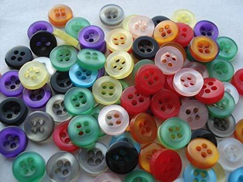 Polyester Round Ring With 4 Holes Buttons Multicolour For Unisex 100 Pcs - Picture 1 of 6