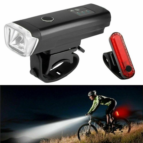 2x LED Bike Light Waterproof Rechargeable USB Cycle Front Back Headlight - Picture 9 of 11