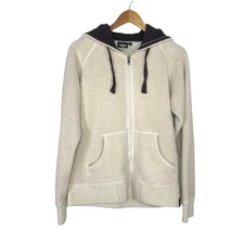 Kavu Womens Fleece Sherpa Full Zip Hoodie Jacket Size Large Cream Outdoor