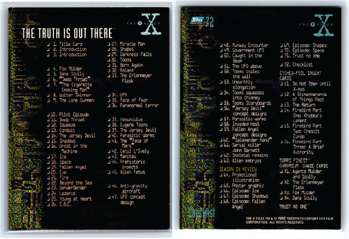 1995 Topps X-Files Show Card Lot - 12 Cards - Vintage Collectibles! - Picture 7 of 13