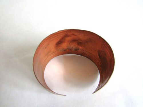vintage brutalist embossed heart copper cuff bracelet bangle - Picture 5 of 8