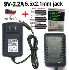 Tested 9V 2.2A AC/DC Adapter Power Supply Charger with 5.5x2.1mm 3 DC Plug