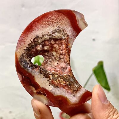 109GNatural striped agate, moon agate, energy healing