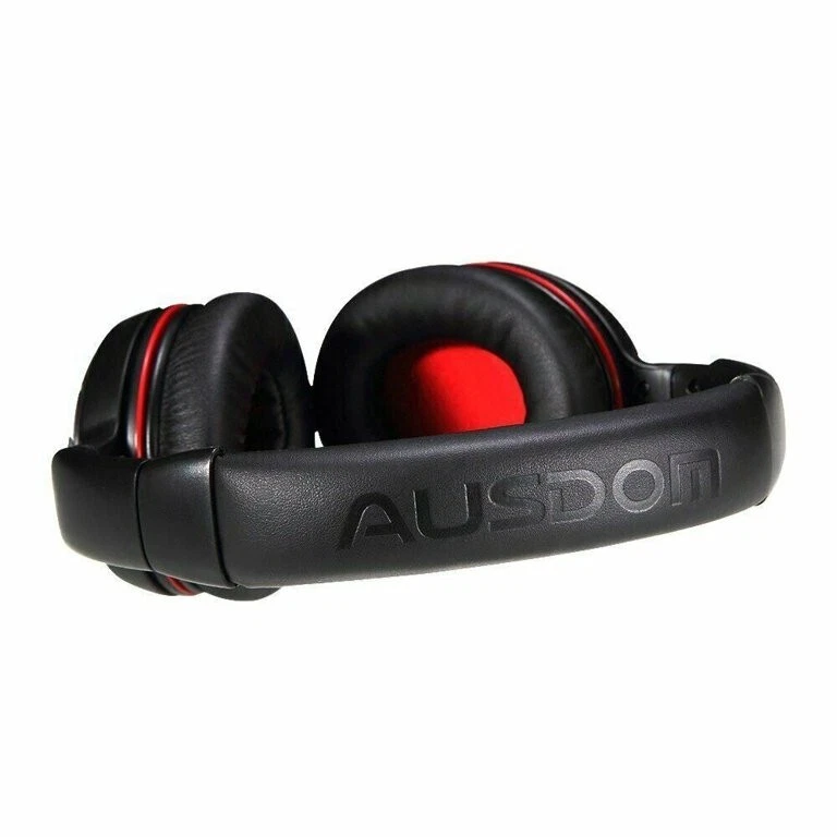 AUSDOM M04S NFC Wireless Bluetooth 4.0 Headphones Built-in Microphone Black-Red - Image 4 of 4
