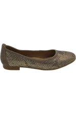 Sofft Slip-On Textured Suede Flats Maretto Taupe/Gold
