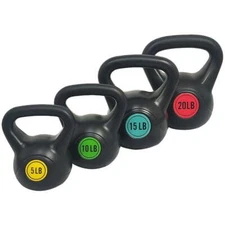 BalanceFrom Wide Grip Kettlebell Exercise Fitness Weight Set, 4-Pieces: 5lb, 10l