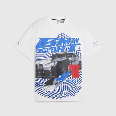 NEU ORIGINAL BMW MMS M4 GRAPHIC T-SHIRT UNISEX IN WEISS LARGE 80145B5D084