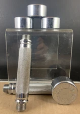 Vintage Bollinger Silver Pair of 3lb Dumbbells Screw On Adjustable Weights EUC