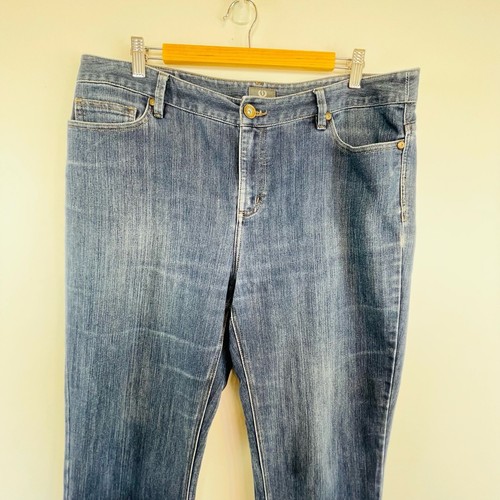 Sportscraft Size 15 Blue Straight Leg Denim Jeans Australian Designer - Picture 2 of 12