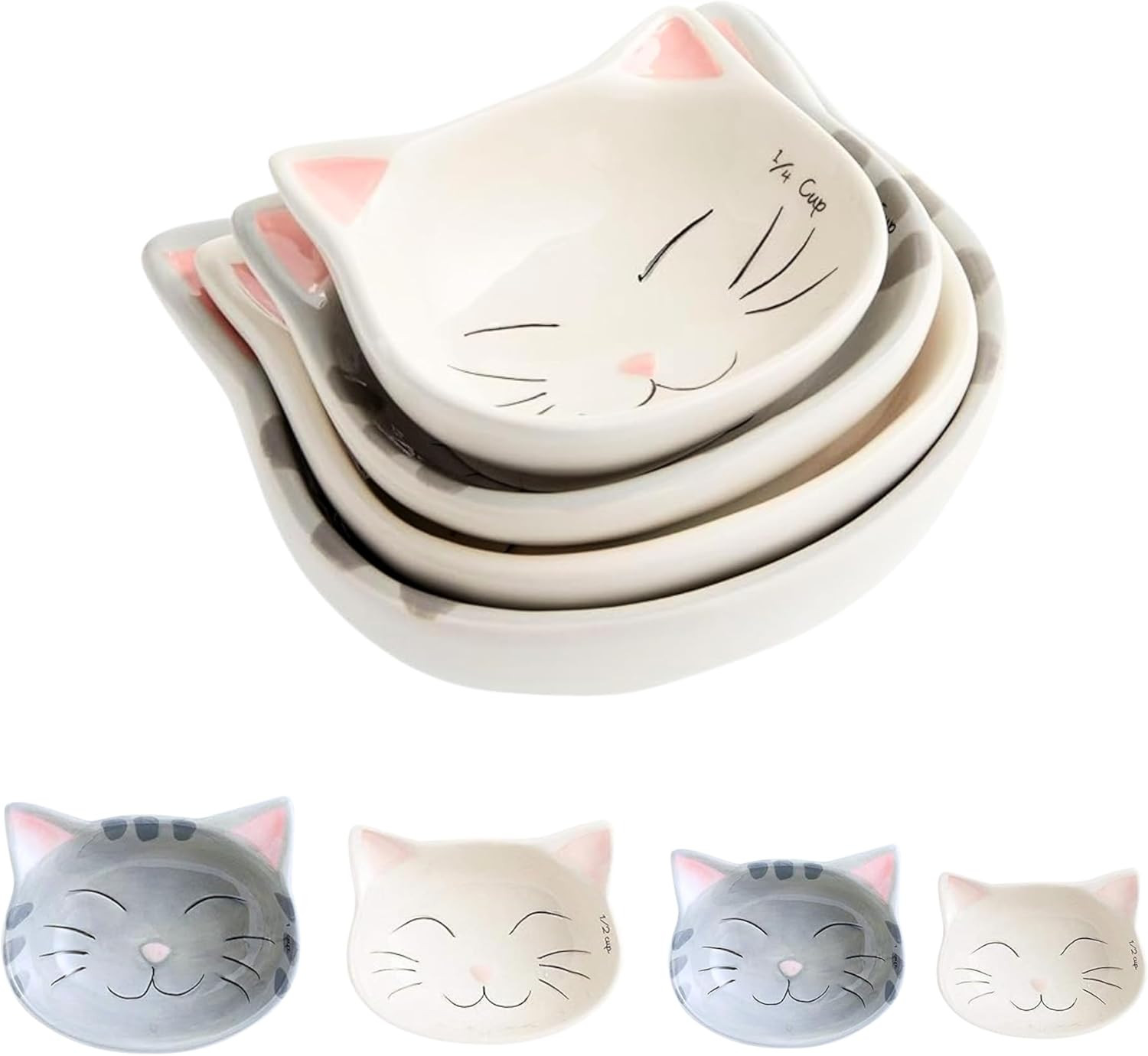 Cat Measuring Cups Set - Novelty Cat Kitchen Accessories & Baking Gifts - Unique