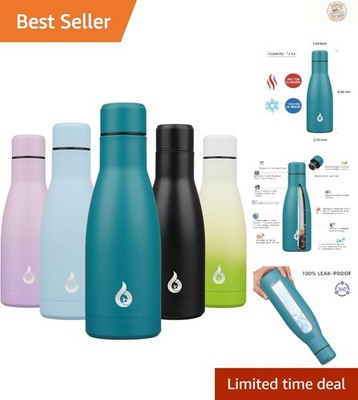 Versatile 12oz Insulated Bottle - Keeps Drinks Hot for 12 Hours, Cold for 24