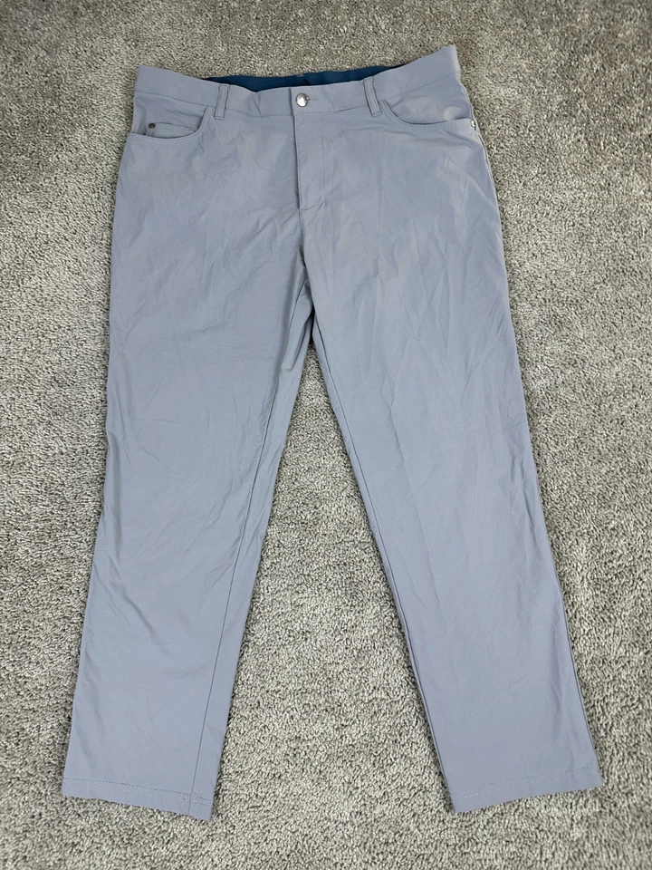 Pantalones de golf Adidas para hombre 36x30 grises 5 bolsillos ajuste cónico verde primitivo Foto 2 de 4