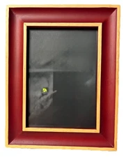  red and natural wood shadow box frame