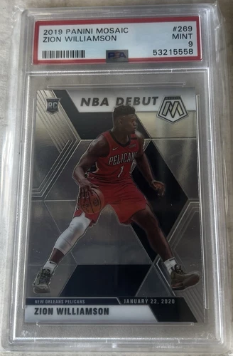 ZION WILLIAMSON 2019-20 Panini Mosaic Debut #269 Rookie RC PSA 9 Mint Pelicans