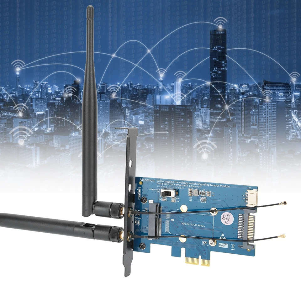 Wireless Dual Band Adapter With SIM Card Holder Mini PCI-E To PCI-E 1X Netwo Hot - Bild 4 von 4