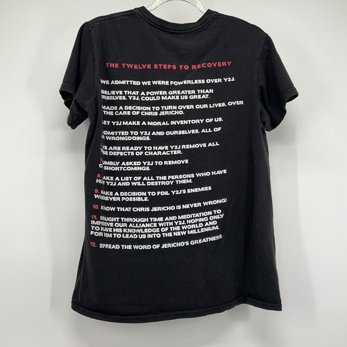 WWF Chris Jericho Jerichoholic Small Wrestling Y2J Twelve Steps To Recovery Tee - Picture 2 of 8
