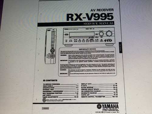 Yamaha Rx-v995 Service Manual Digital