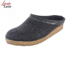 HAFLINGER Clogs Slippers Mules Sz. 42 EU 9 US Dark Gray Felted Wool  Cork