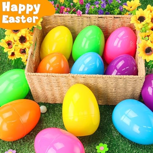 12 Pack Jumbo Printed Easter Eggs, 6 Inch Colorful Plastic Eggs, Bulk Fillable - Imagen 3 de 6