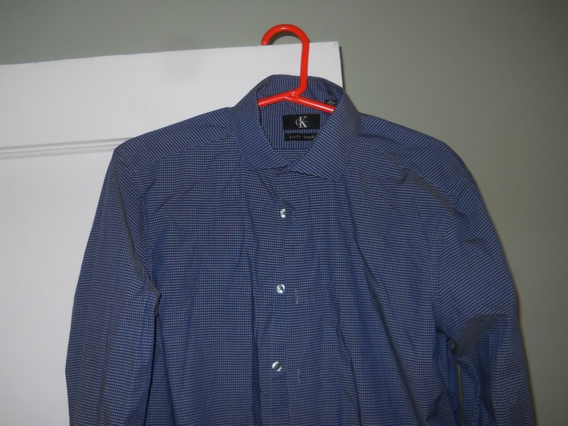 Mens Calvin Klein Slim Fit Stretch M Dress Shirt Long sleeve 15-15.5 ,32/33 blue