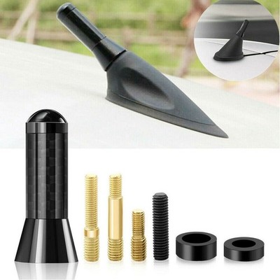 UNIVERSAL BLACK CARBON BEE STING SHORT STUBBY CAR MAST AERIAL ANTENNA ARIAL MINI
