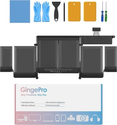 GingePro Ersatz Akku für MacBook Pro A1502 bis 1000 Zyklen BoxL