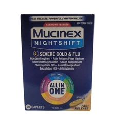 Mucinex Nightshift Severe Cold & Flu, Maximum Strength 20 CT EXP 12/2025