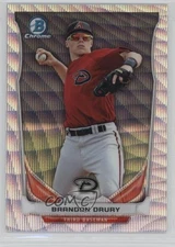 2014 Bowman Draft Top Prospects Chrome Silver Wave Refractor /25 Brandon Drury