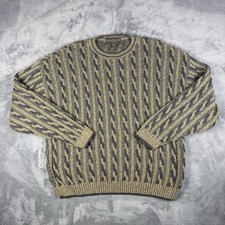Vintage Liberty Sweaters Sweater Mens Size XL Beige Cable Knit Made in USA