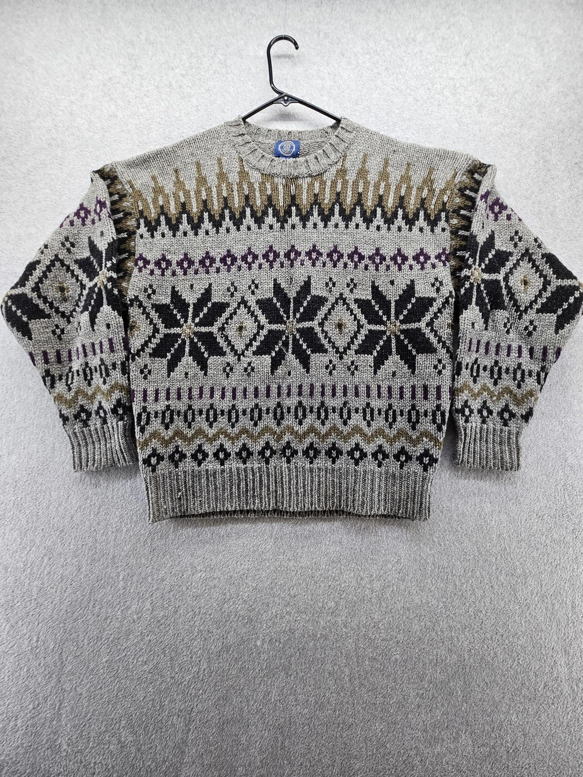 Vintage Gap Sweater Mens Medium Gray Wool Fair Isle Ski Warm Knit Hong Kong 90s
Opens in a new windo