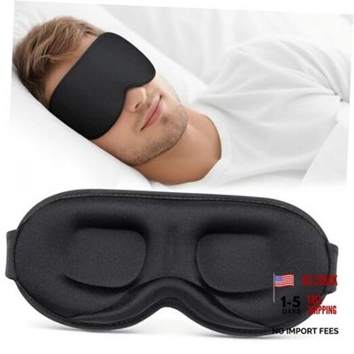 Sleep Mask for Men Women - 100%out Eye Masks for Sleep - 3D Soft Sleeping Black