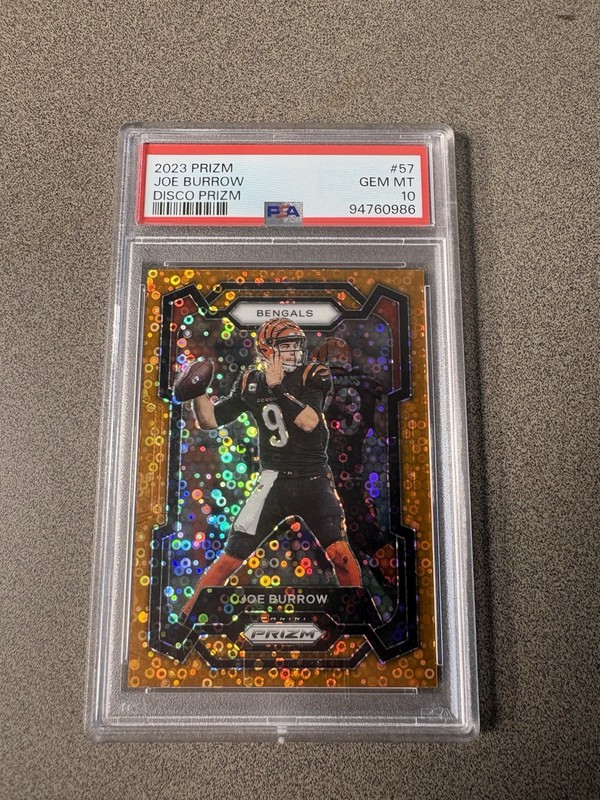 Panini Prizm 2023 Joe Burrow Disco Prizm PSA 10 #57 Cincinnati Bengals NFL