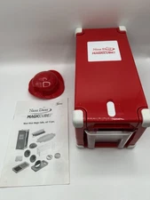 Genius Nicer Dicer Magic Cube Food Chopper Red 12 Piece Set With Manual