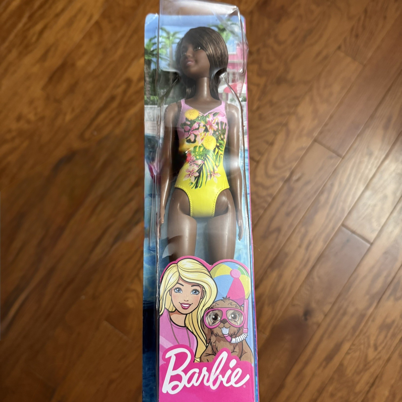 Barbie Doll Brunette Wearing Swimsuit for Kids 3 to 7 Years Old GHW39