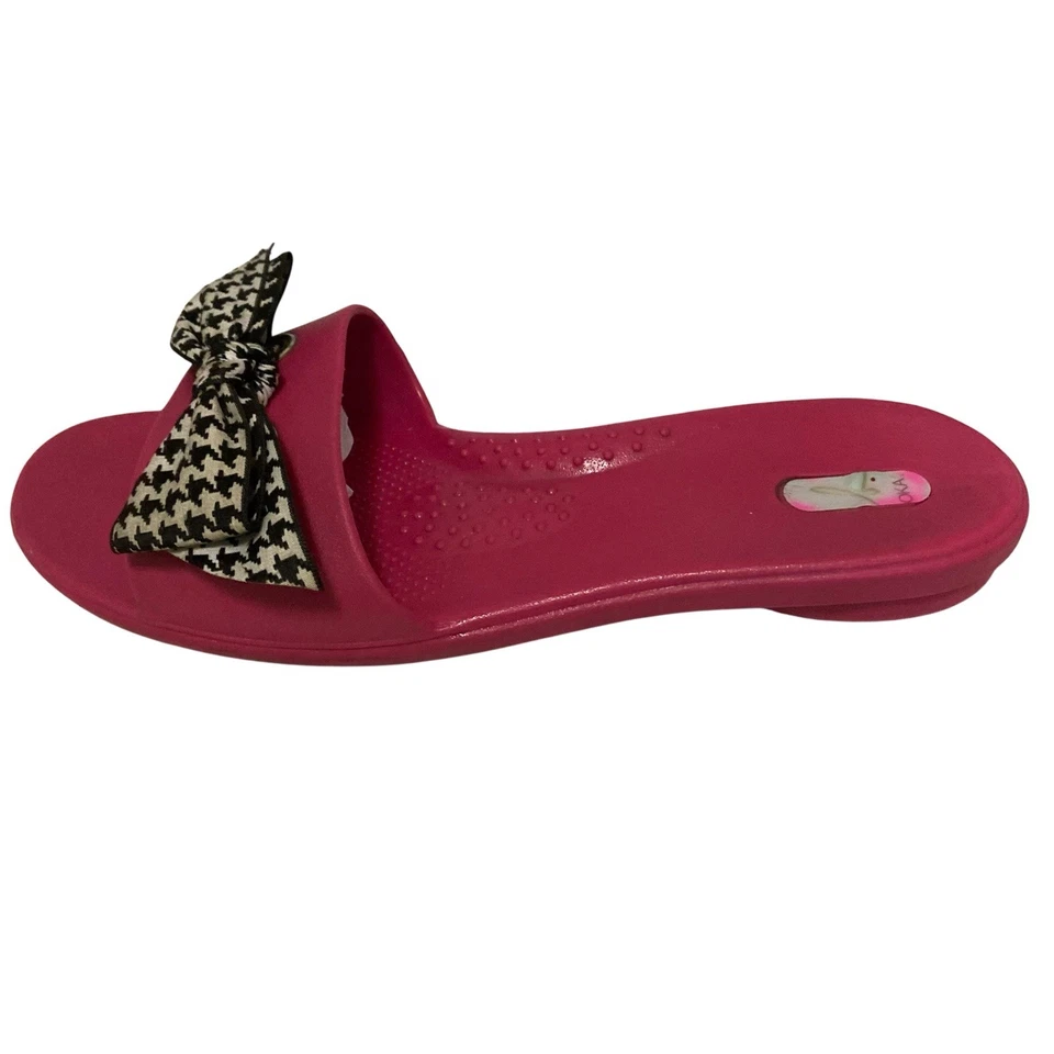 Босоножки женские Oka b. Okabashi Madison резиновые шлепанцы L 9-10 розовые черные гончие - Изображение 2 из 4