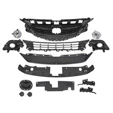 For 2014-17 Mazda 6 Bumper Grille Radiator Support Bracket Fog Light Cover Set