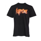 S-Spain Top T-Shirt Cotton Black Orange Print Logo Size XL STH73