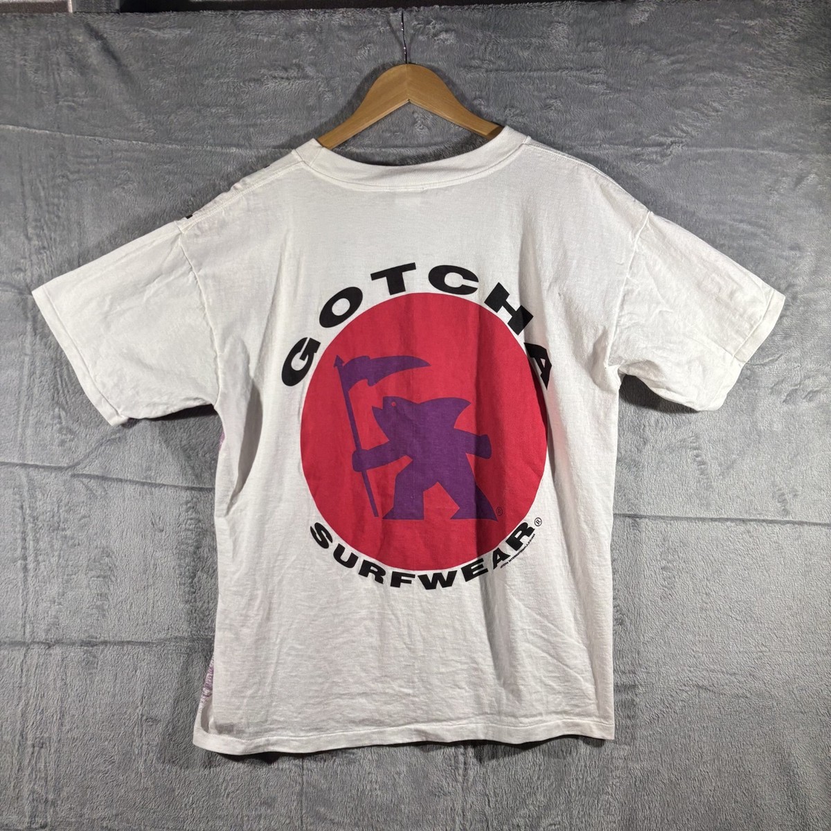 Vintage 90s Gotcha Surfwear T Shirt Men Large White Graphic Surf 