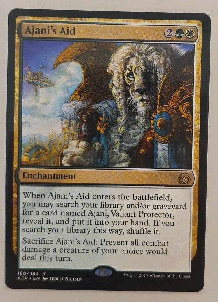 Ajani's Aid - Planeswalker Deck Exclusive - Aether Revolt #188/184 MTG Magic The