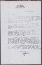 WAITE HOYT - TYPED LETTER SIGNED 07/07/1977