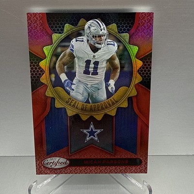 2022 Panini Certified - Seal of Approval Micah Parsons #SA-20 Mirror Red /99