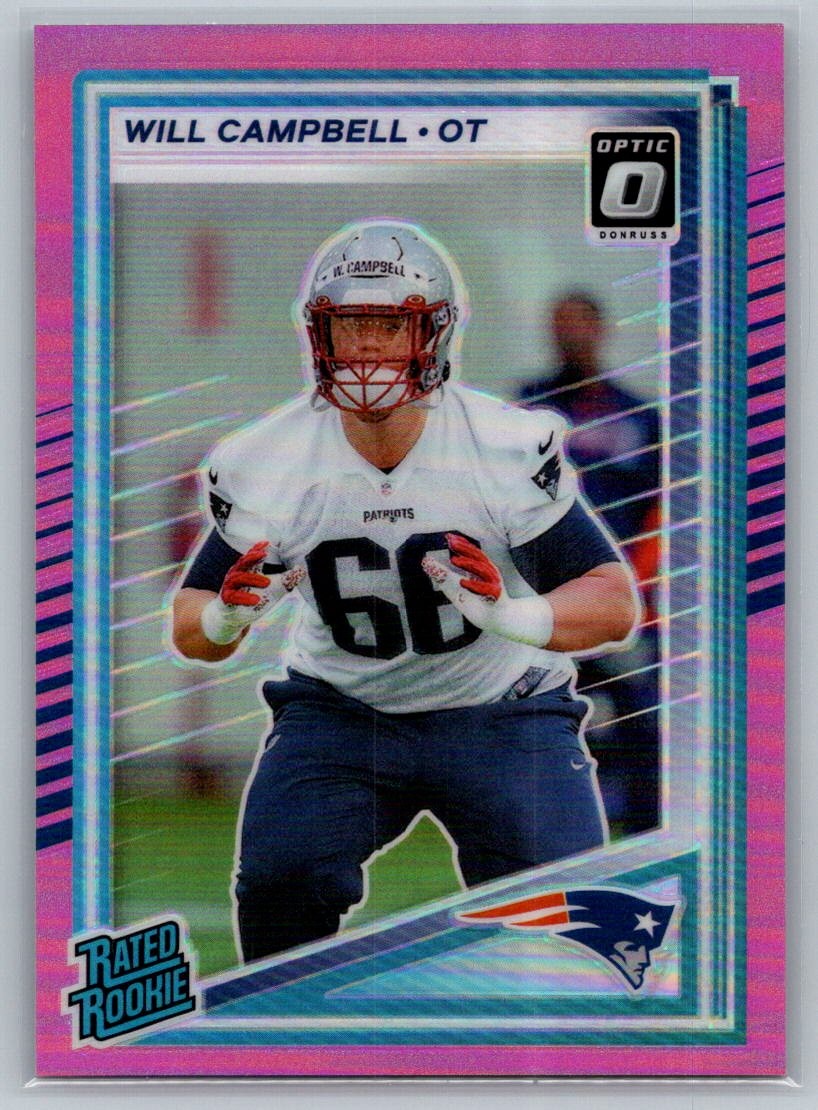 2025 Donruss Football Optic Rated Rookies Preview Pink #345 Will Campbell RC