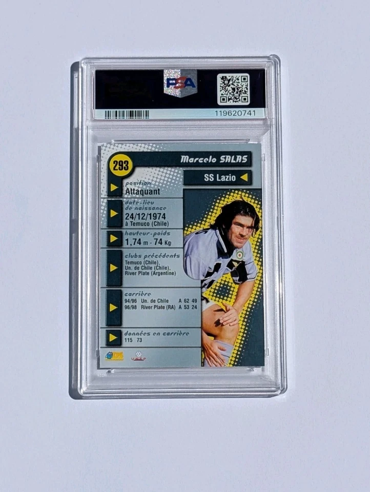 Marcelo Salas 1998-99 DS France Foot 99 #293 PSA 9 Gold Super ⭐ Pop 1 Lazio - Imagem 2 de 2
