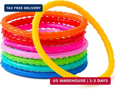 JOYIN Dive Circles Pool Toys, 8 Pcs Colorful Pool Rings for Kids, Underwater Tra