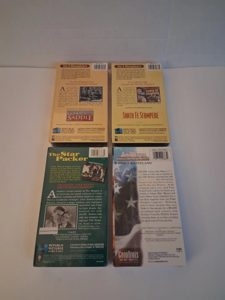 4 VHS: Santa FE Stampede/ Winds of the Wasteland/Pals Of The Saddle/See Descr  - Image 2 of 4